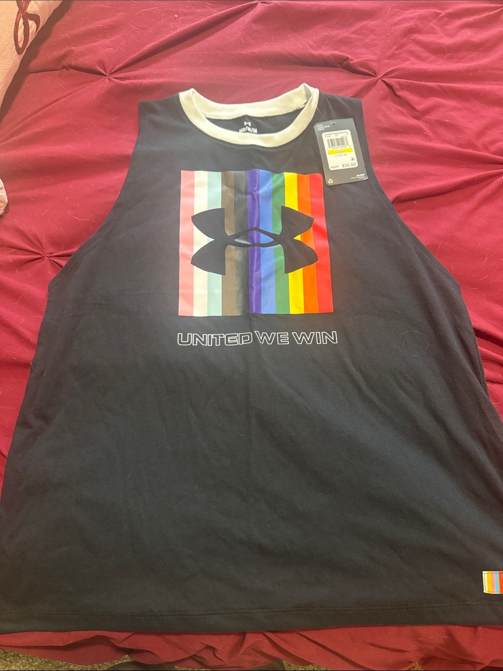 Under Armour Black Tank with Rainbow Pride Logo